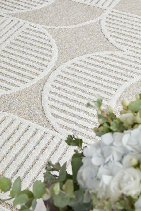 Astria Art Deco Beige & White Rug