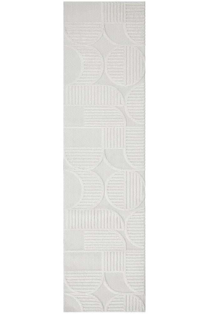 Astria Art Deco White Rug