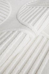 Astria Art Deco White Rug