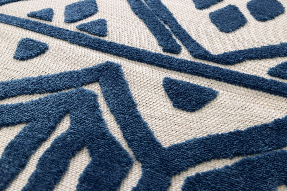 Pico Blue Textured Outdoor Rug