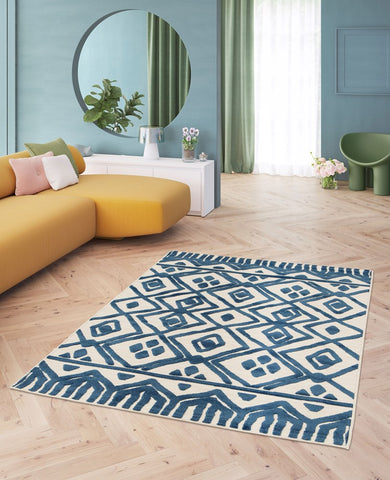 Pico Blue Textured Outdoor Rug