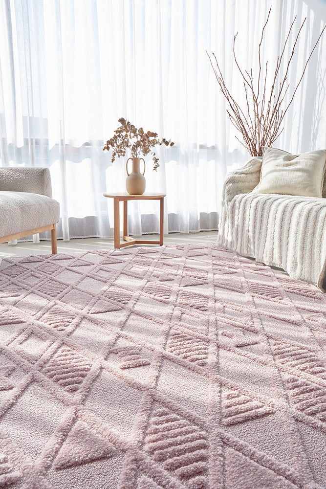 Astrid Liya Pink Texture Rug