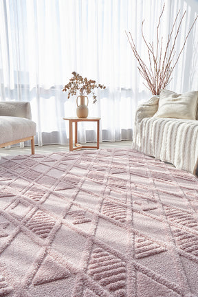 Astrid Liya Pink Texture Rug - Lost Design Society