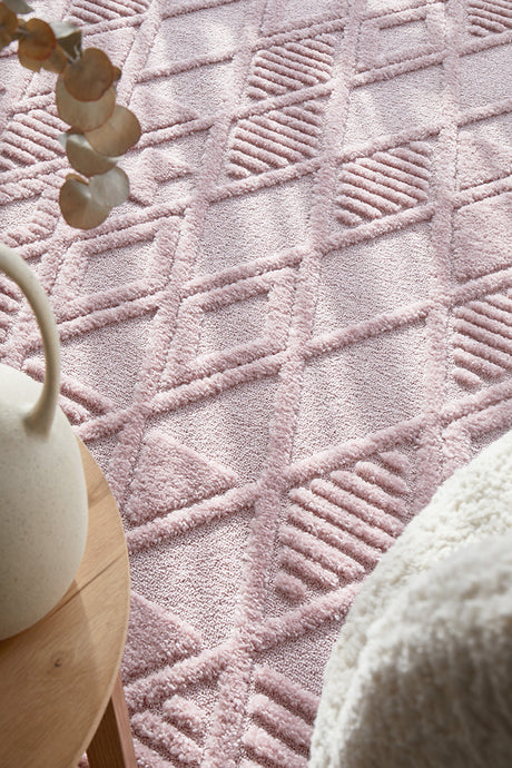 Astrid Liya Pink Texture Rug