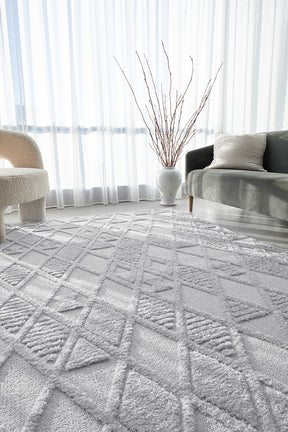 Astrid Liya Silver Texture Rug - Lost Design Society