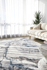 Opal Blue Swirled Rug