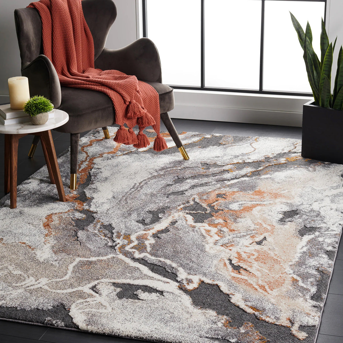 Opal Rustic Swirled Rug