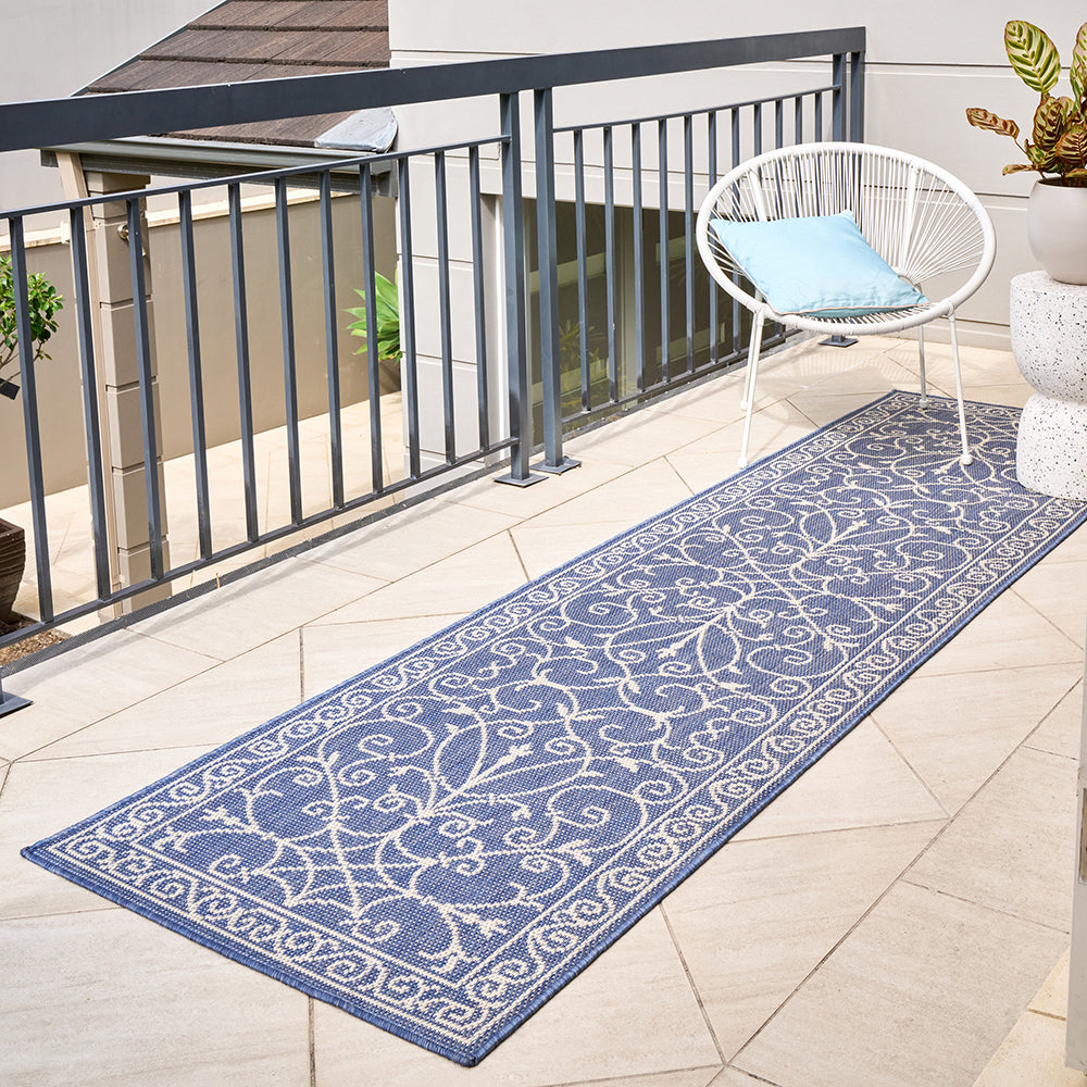 Mediterranean Scroll Indoor Outdoor Rug