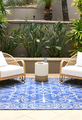 Mediterranean Scroll Indoor Outdoor Rug