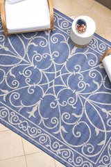 Mediterranean Scroll Indoor Outdoor Rug