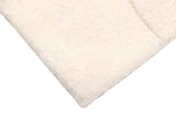 Organically Shaped Ivory Rounded Rectangle Wool Rug