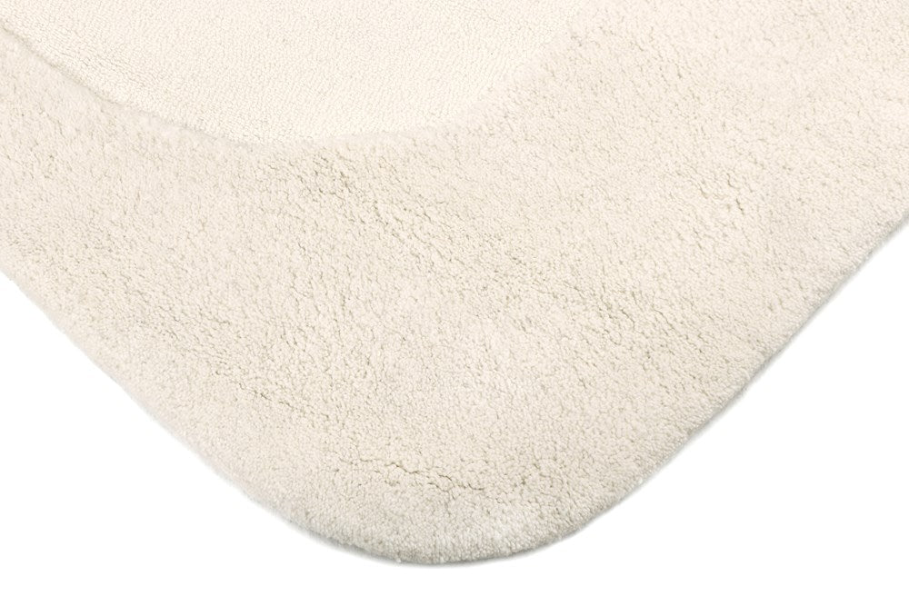 Organically Shaped Ivory Ripple Wool Rug