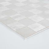 Art Deco Off-White Checkered Rug