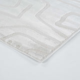 Art Deco Off-White Abstract Maze Rug