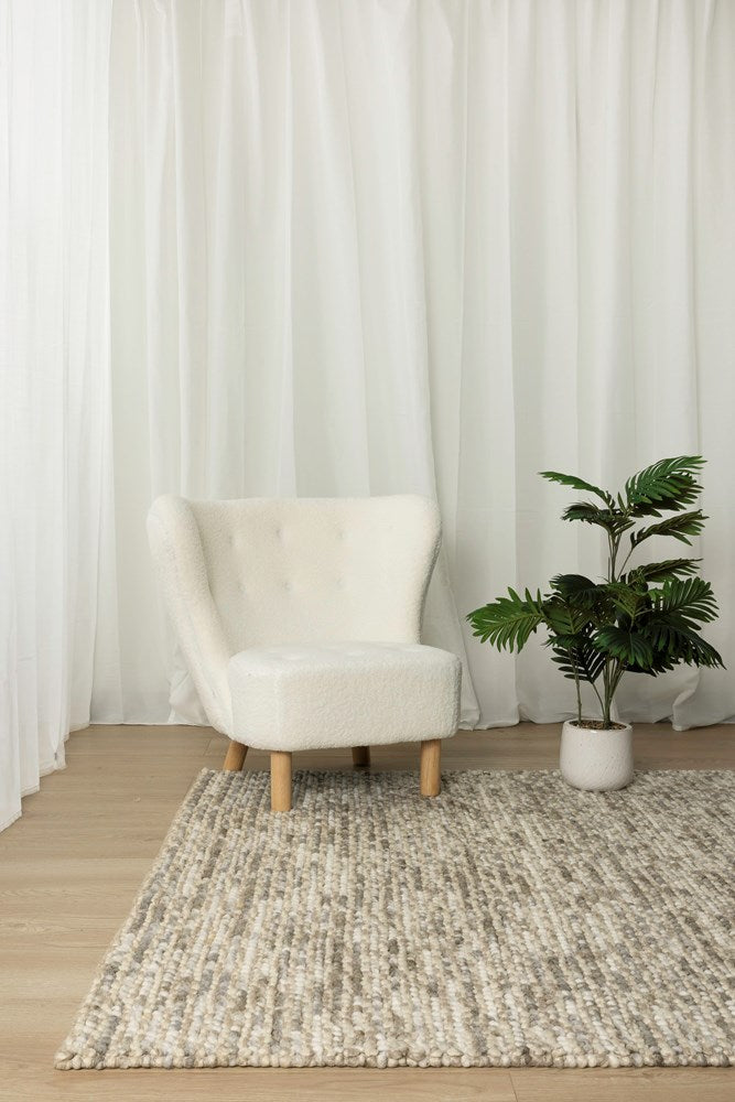 Ovation Natural Pebble Textured Wool Rug