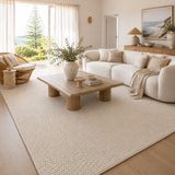 Ovation Antique White Pebble Textured Wool Rug