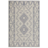 Aztec Cream Blue Indoor Outdoor Washable Rug