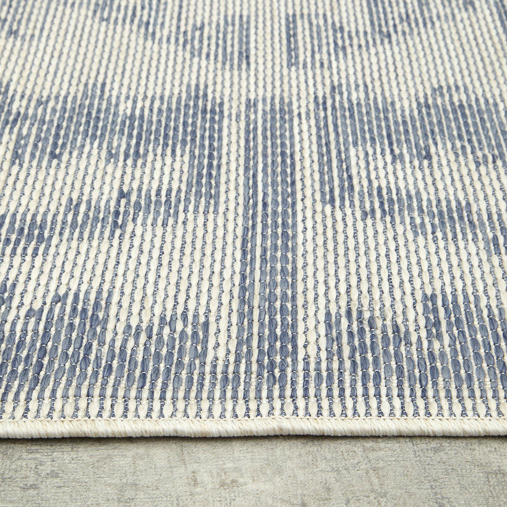 Aztec Cream Blue Indoor Outdoor Washable Rug