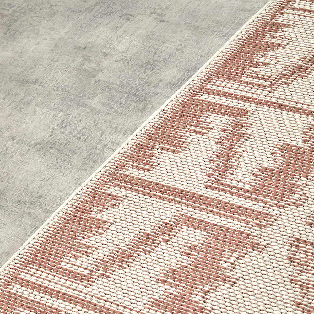 Aztec Cream Coral Indoor Outdoor Washable Rug