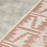 Aztec Cream Coral Indoor Outdoor Washable Rug
