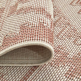 Aztec Cream Coral Indoor Outdoor Washable Rug