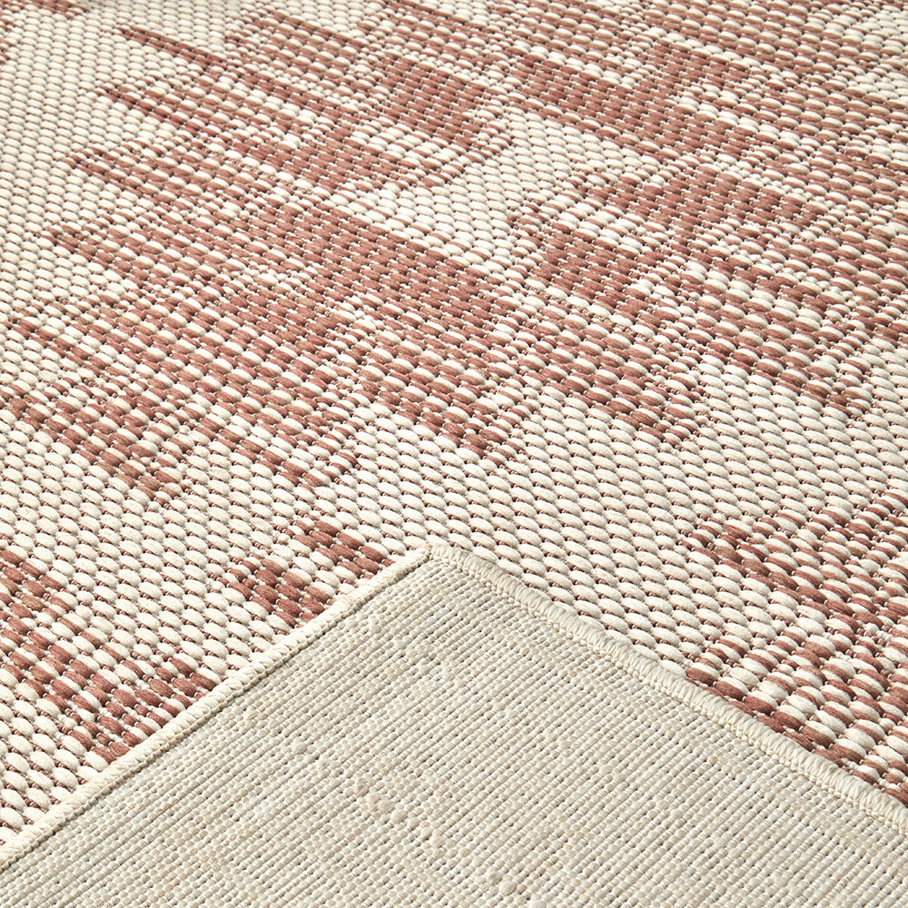 Aztec Cream Coral Indoor Outdoor Washable Rug