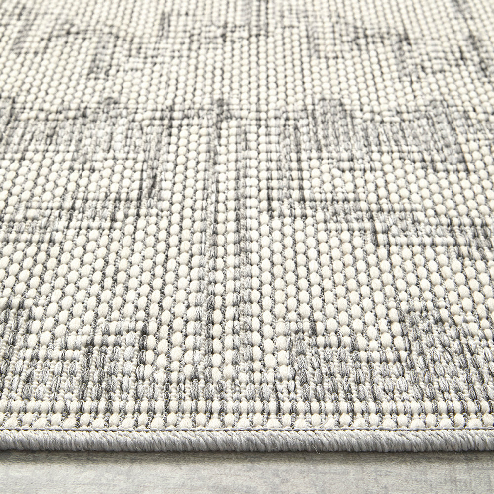 Aztec Cream Grey Indoor Outdoor Washable Rug