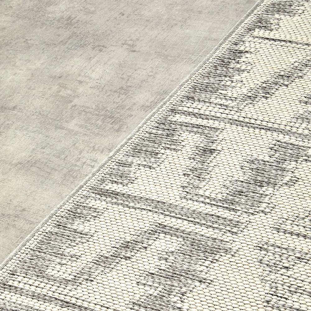 Aztec Cream Grey Indoor Outdoor Washable Rug