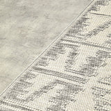 Aztec Cream Grey Indoor Outdoor Washable Rug