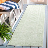 Aztec Mint Cream Grey Indoor Outdoor Washable Rug
