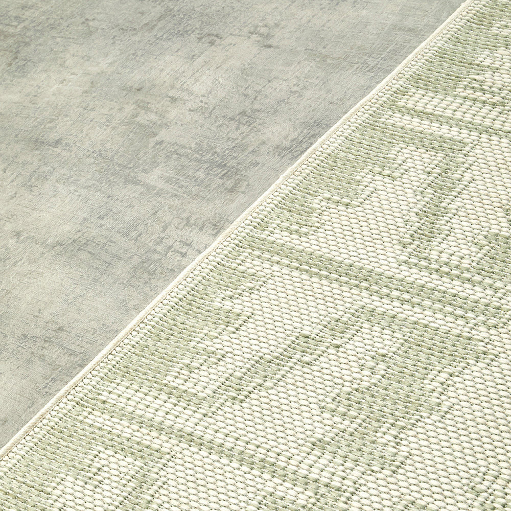 Aztec Mint Cream Grey Indoor Outdoor Washable Rug