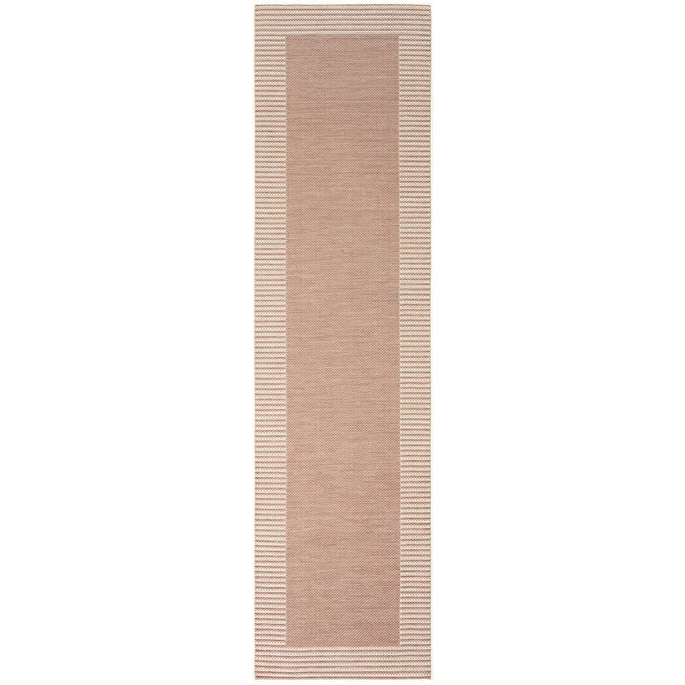 Geometric Cream Coral Indoor Outdoor Washable Rug