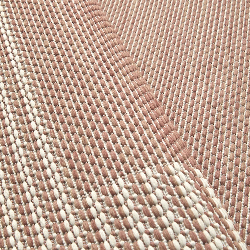 Geometric Cream Coral Indoor Outdoor Washable Rug