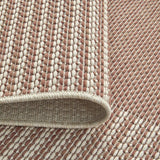 Geometric Cream Coral Indoor Outdoor Washable Rug