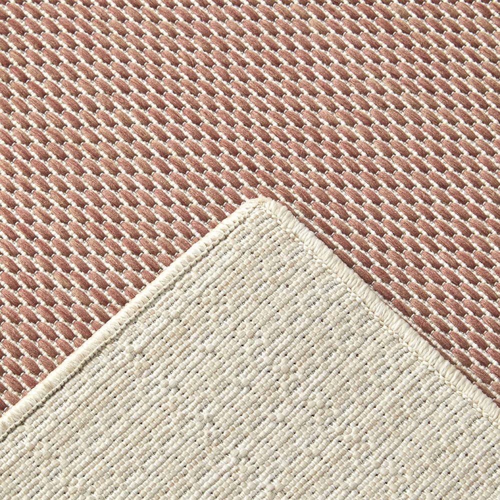 Geometric Cream Coral Indoor Outdoor Washable Rug