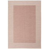 Geometric Cream Coral Indoor Outdoor Washable Rug