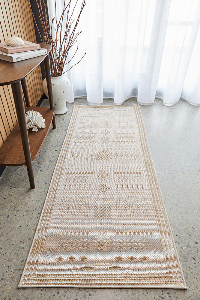 Aztec Cream Natural Indoor Outdoor Rug