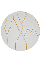 Vines Ava Gold Modern Round Rug