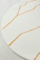 Vines Ava Gold Modern Round Rug