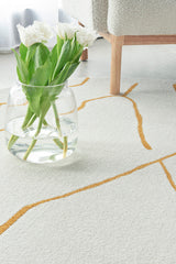 Vines Ava Gold Modern Round Rug