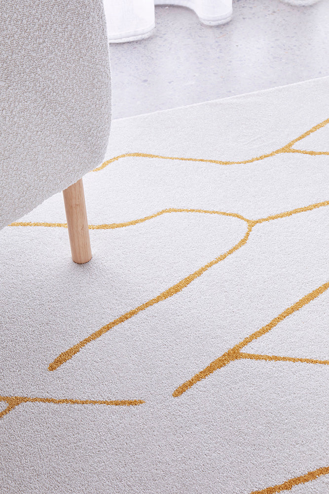 Vines Ava Gold Modern Rug