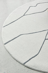 Vines Ava Grey Modern Round Rug