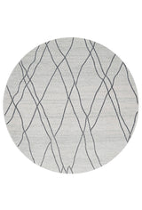 Vines Jada Grey Transitional Round Rug