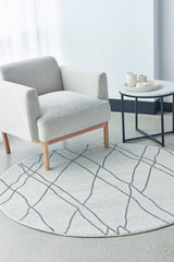 Vines Jada Grey Transitional Round Rug