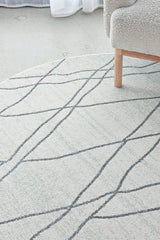 Vines Jada Grey Transitional Round Rug