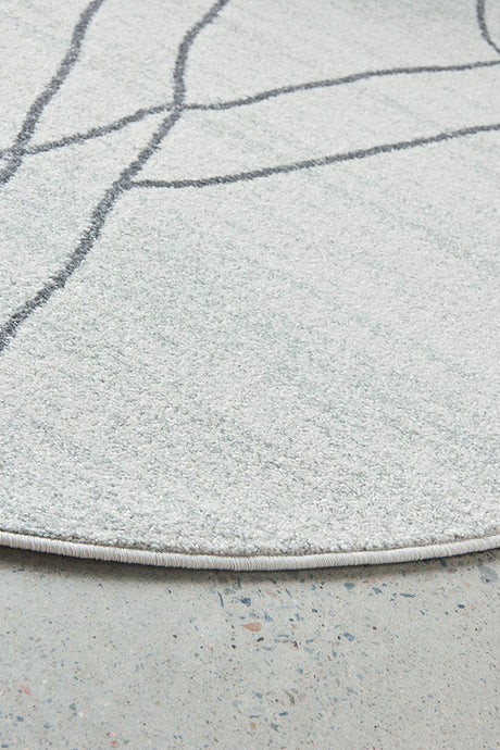 Vines Jada Grey Transitional Round Rug