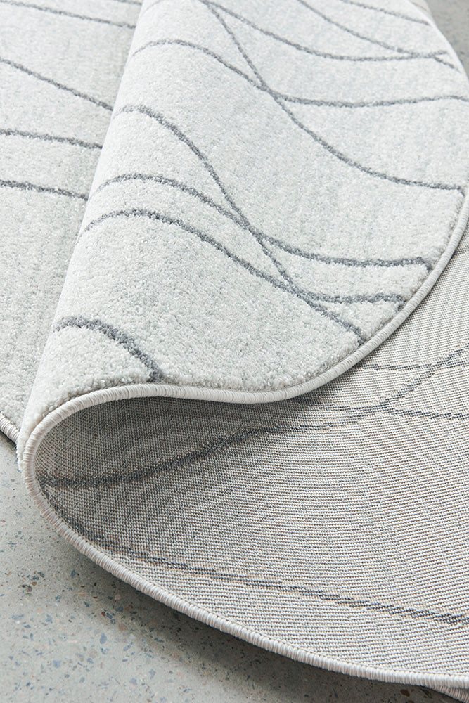 Vines Jada Grey Transitional Round Rug