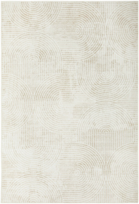 Washable Natural Arc Pattern Rug