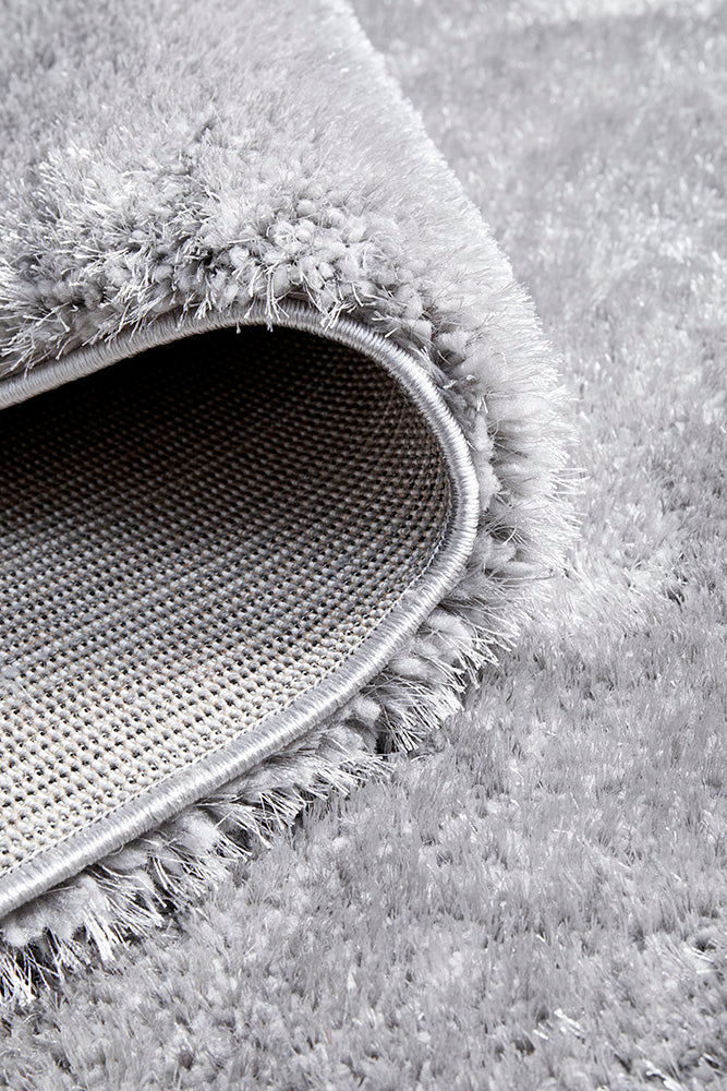 Lush Silver Grey Shag Rug