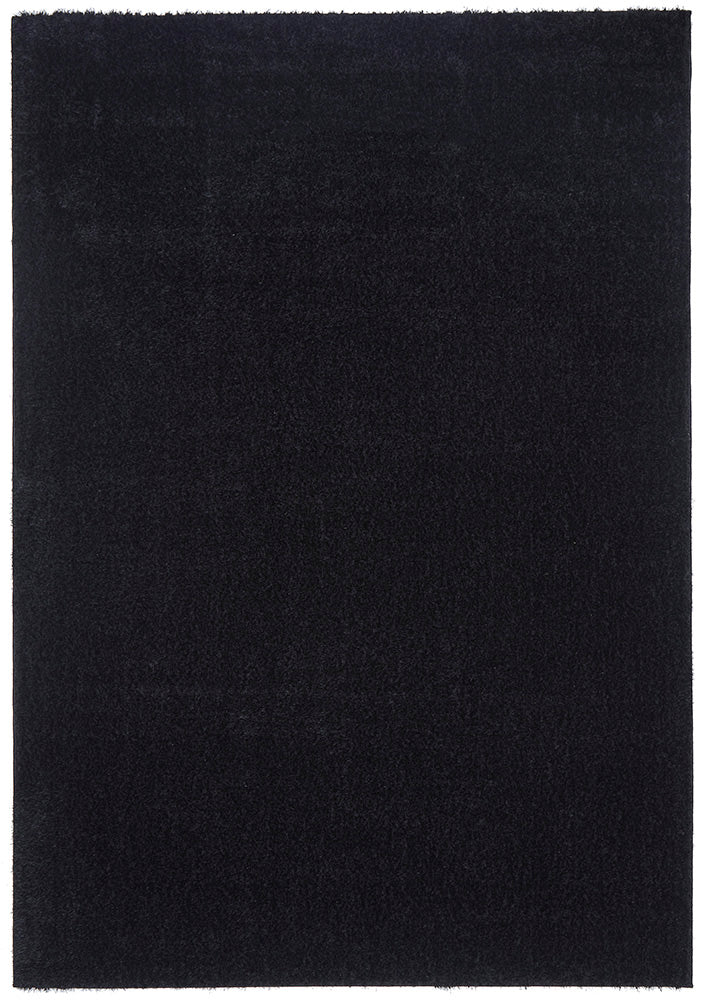Lush Lustre Black Shag Rug